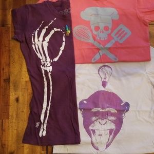 Three graphic tees